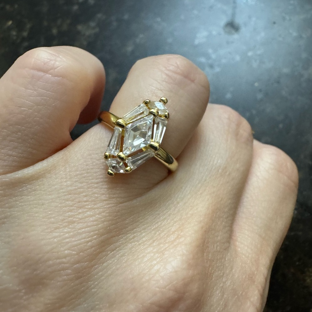 Kendra Scott Gold and Silver Crystal Ring - Picture 3 of 13